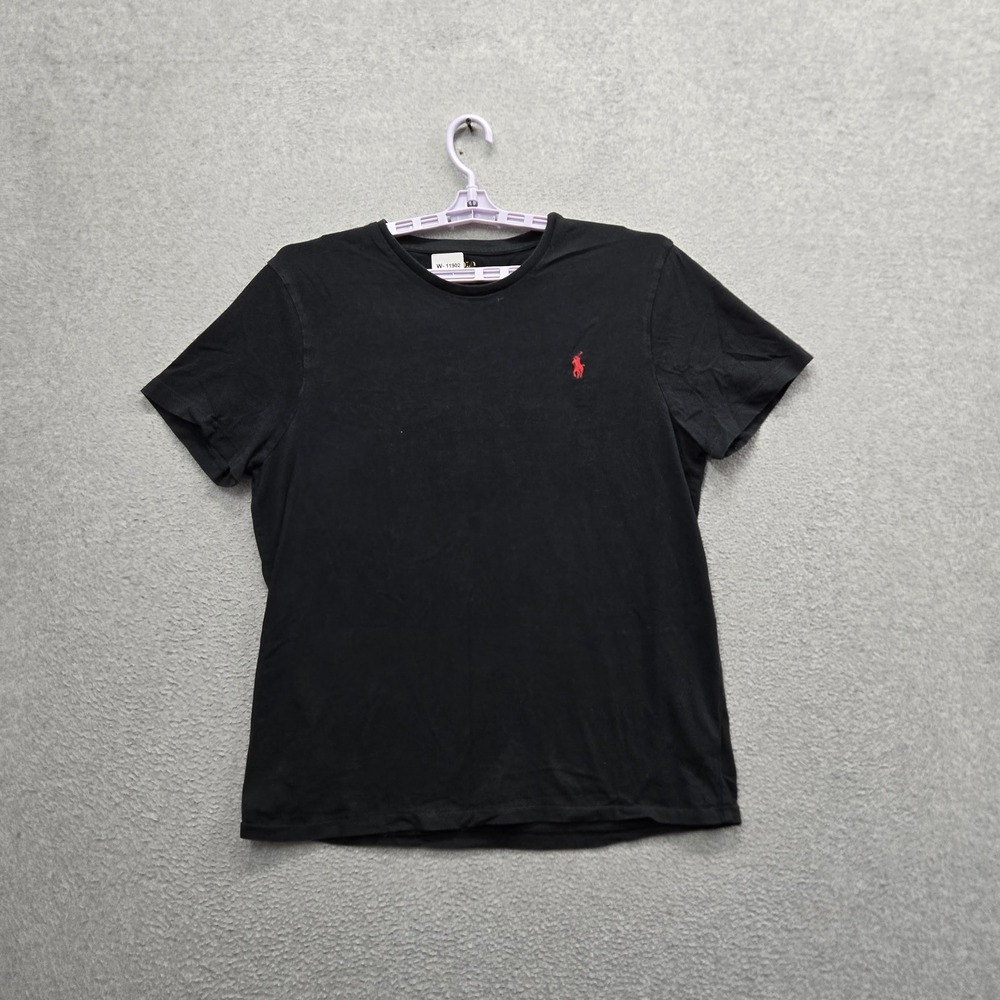 Polo Ralph Lauren Men Shirt XL Black Embroidered Pony Logo Slim Short Sleeve